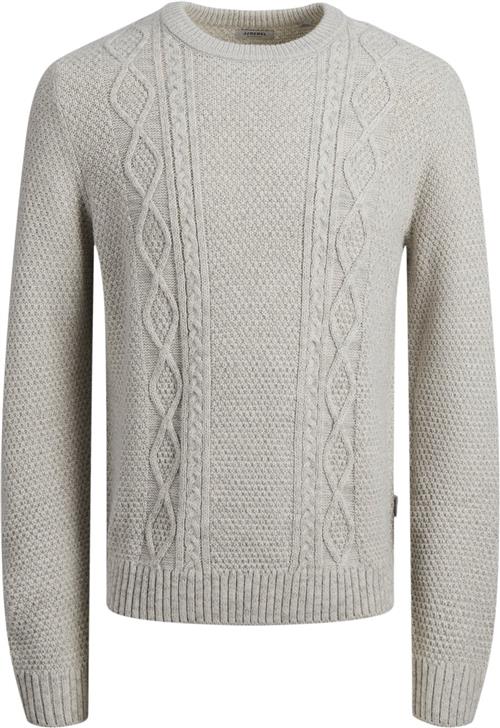 Se JJ-REBEL Jrebjosh Knit Crew Neck Mand White Melange Sweaters Regular Fit Str XL - hos Magasin ved Magasin