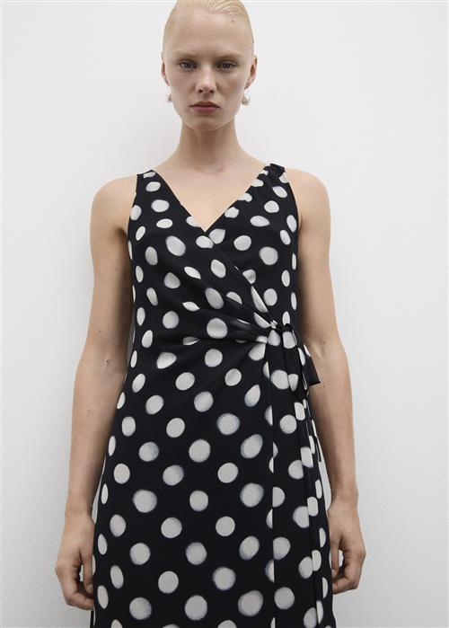 MANGO Cross Dress With Polka Dots Kvinde Black Maxi Kjoler Str S - hos Magasin