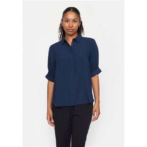 Soft Rebels Srmayson Blouse Kvinde Total Eclipse Kortærmede Bluser Regular Fit Str S - hos Magasin