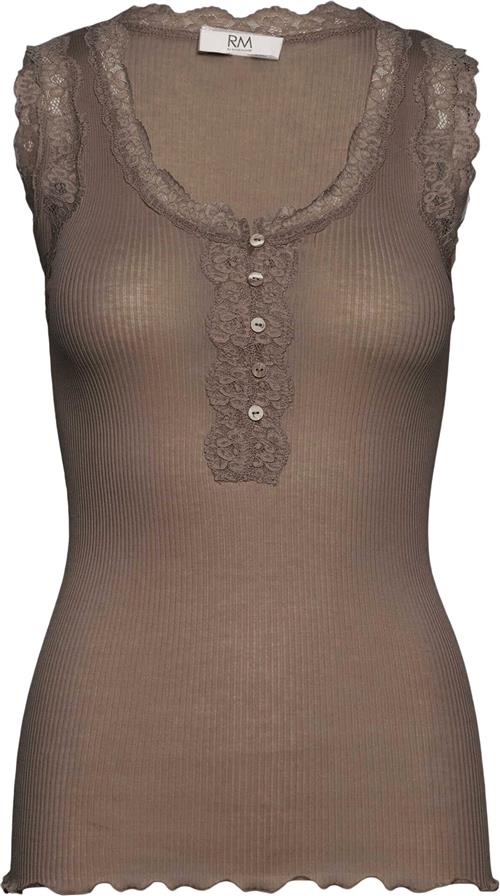 RM by Rosemunde Rmwbalta Modal SL Lace Placket top Kvinde Koala Toppe Str S - Bomuld hos Magasin