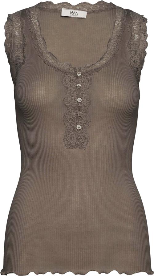 RM by Rosemunde Rmwbalta Modal SL Lace Placket top Kvinde Koala Toppe Str M - Bomuld hos Magasin