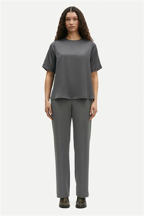 Samsøe Samsøe Hoys Straight Pants 7331 Kvinde Black Oyster Bukser Med Lige Ben Str XS - hos Magasin