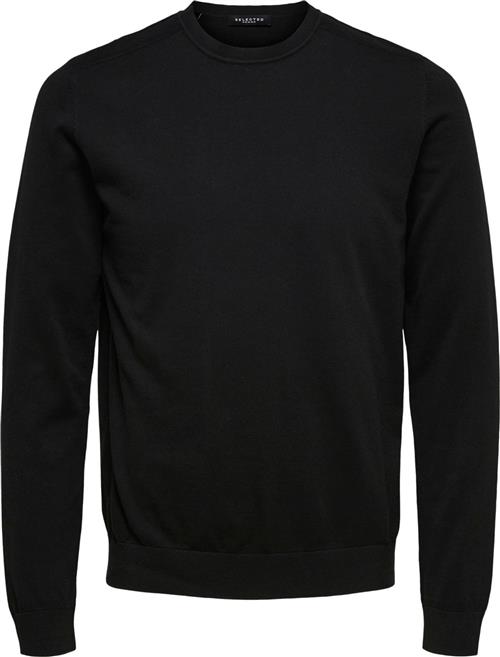 Selected Homme Slhberg Crew Neck B Noos Mand Sort Sweaters Str M - hos Magasin