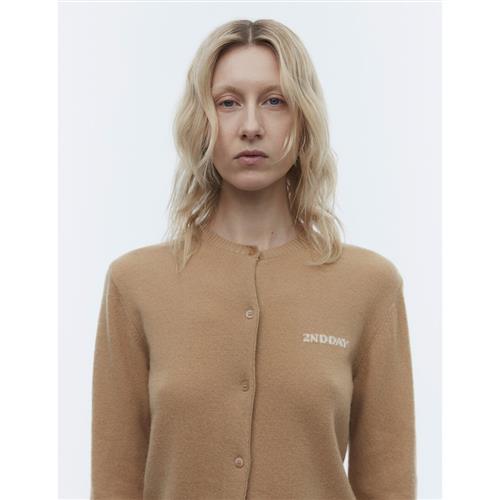 2NDDAY 2ND Vinny TT Soft Wool Blend Kvinde Classic Camel Cardigans Str XS - hos Magasin