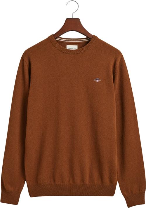 Gant Superfine Lambswool Cneck Mand Cacao Sweaters Str XL - hos Magasin