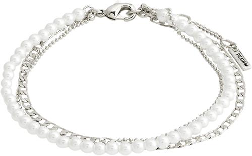 Pilgrim Baker Bracelet 3in-1 set Silver-plated One size - Perlearmbånd hos Magasin