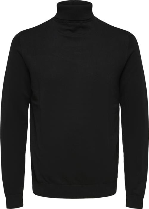 Se Selected Homme Slhberg Roll Neck B Noos Mand Sort Turtlenecks Str S - hos Magasin ved Magasin