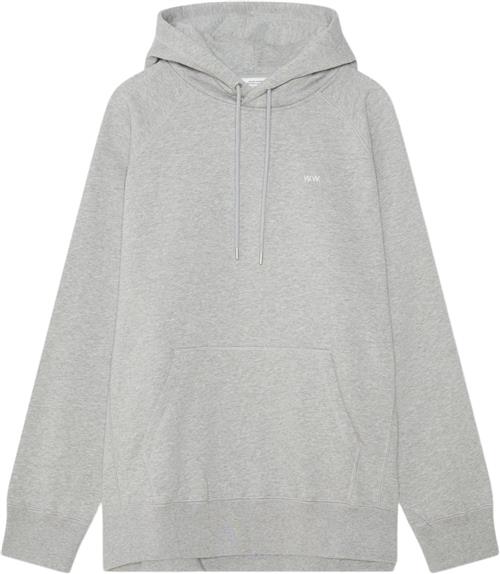 Se Wood Wood Essential Fred Classic Hoodie Gots Mand Grey Melange Hoodies Str M - hos Magasin ved Magasin