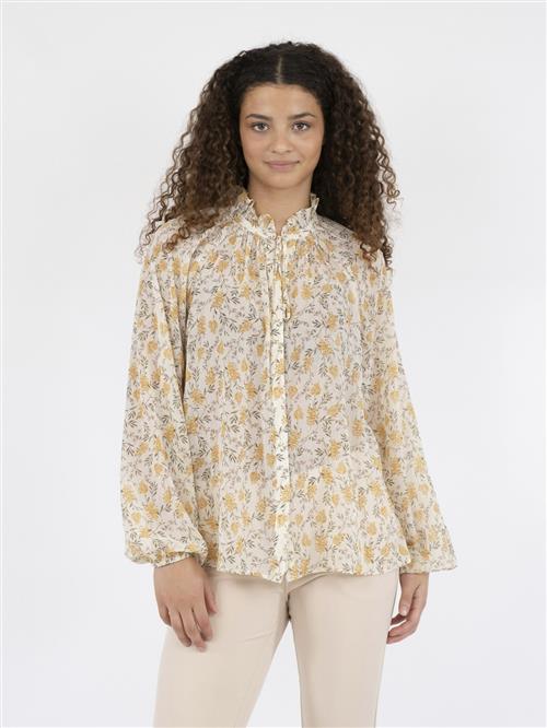 Neo Noir Sommie Field Blouse Kvinde Light Yellow Langærmede Bluser Str 44 - hos Magasin