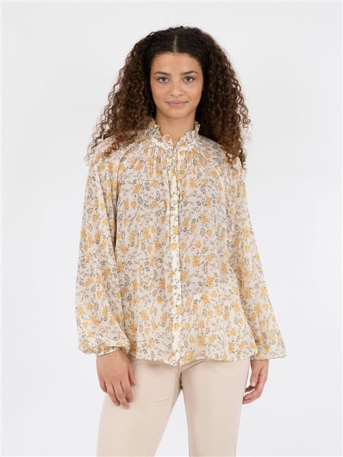 Neo Noir Sommie Field Blouse Kvinde Light Yellow Langærmede Bluser Str 36 - hos Magasin