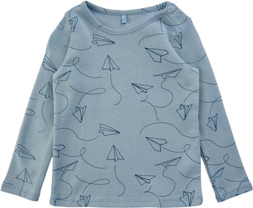 Se Soft Gallery Sgbaby Bella Paper Plane Ls Tee Noos Str 6m - Dusty Blue Langærmede T-shirts Bomuld hos Magasin ved Magasin