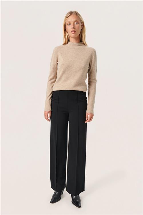 Se Soaked in Luxury Slbea Pants Kvinde Black Bukser Med Brede Ben Straight Fit Str XL - hos Magasin ved Magasin