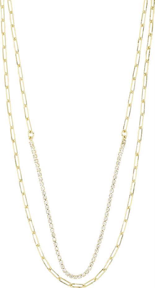 Se Pilgrim Rowan Recycled Necklace, 2in-1, Gold-plated one size - Halskæder Uden Vedhæng hos Magasin ved Magasin