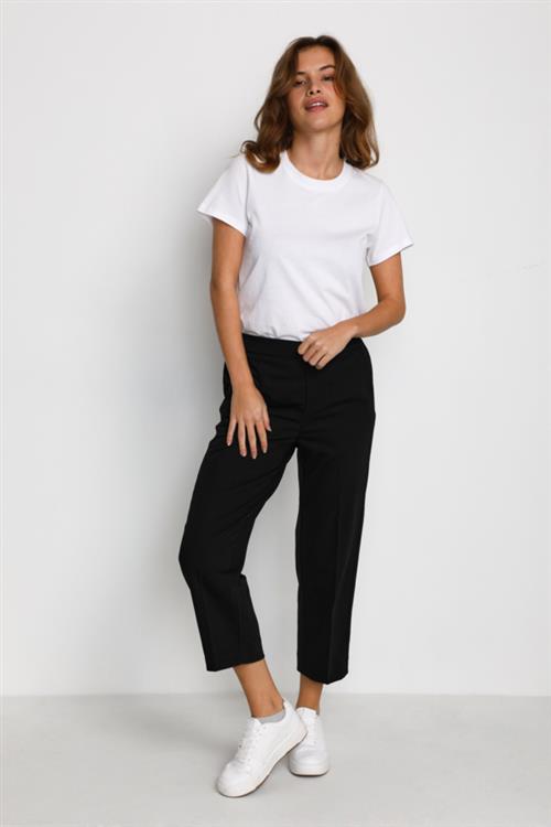 Se Kaffe Kasakura Cropped Pants Kvinde Black Deep Bukser Relaxed Fit Str 36 - hos Magasin ved Magasin