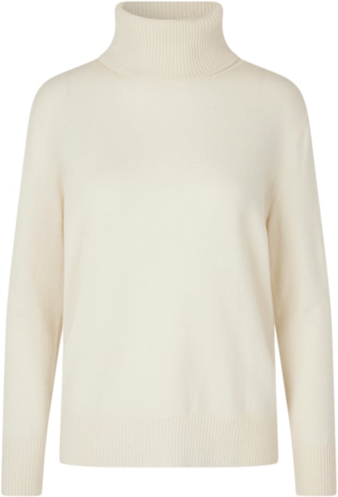 Rosemunde Wool & Cashmere Pullover Kvinde Hvid Rullekraver Str XS Cashmere - hos Magasin