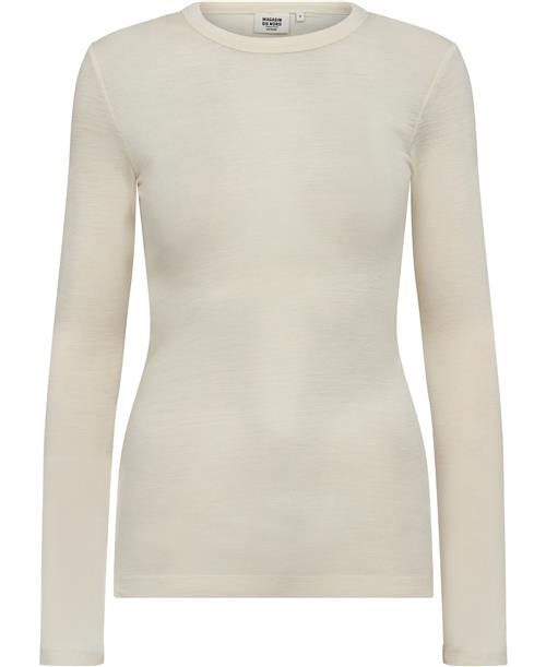 Magasin du Nord Collection Magasin Cilla 1 RWS Merino Wool Kvinde Cream Langærmede Bluser Str S Merino