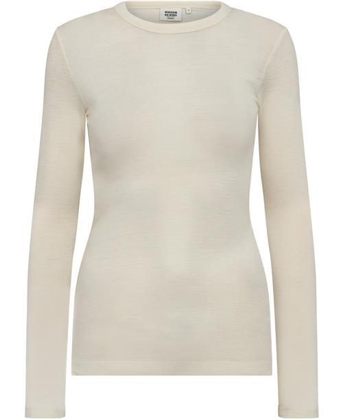 Magasin du Nord Collection Magasin Cilla 1 RWS Merino Wool Kvinde Cream Langærmede Bluser Str M Merino