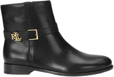 Se Lauren Ralph Lauren Burnished Calfbrooke-bo-bte Kvinde Sort Ankelstøvler Str 38 - hos Magasin ved Magasin