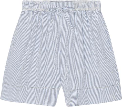 Moshi Moshi Mind Wake Shorts Wave Stripe Kvinde White / Blue Casual Shorts Str S - hos Magasin