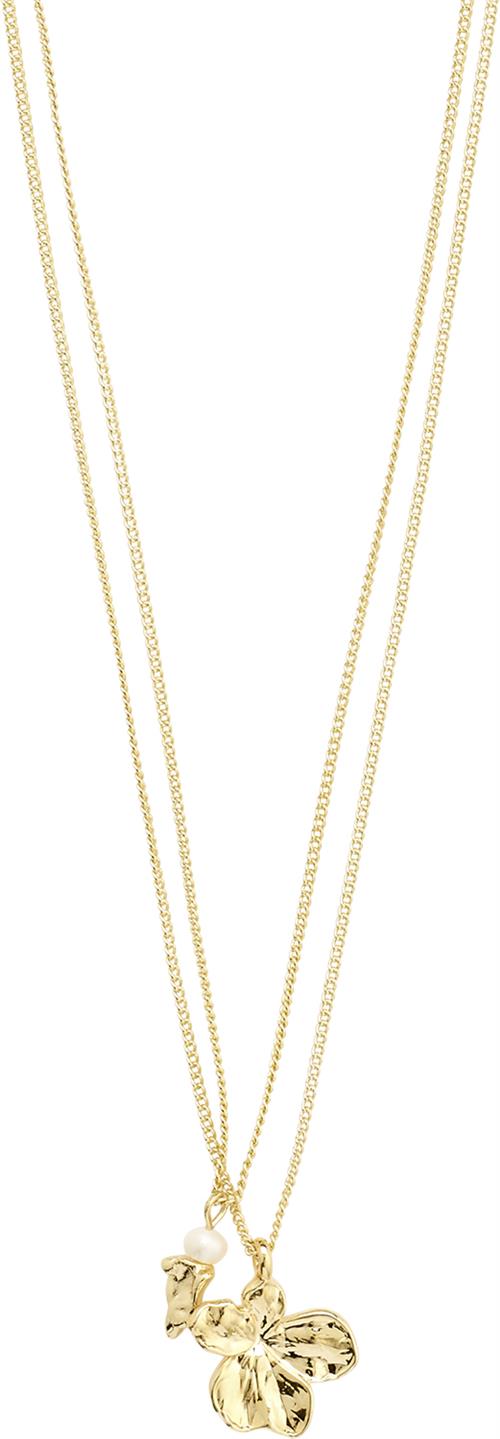 Se Pilgrim Zhuri Recycled Necklace 2in-1 set Gold-plated one size - Halskæder Med Vedhæng hos Magasin ved Magasin