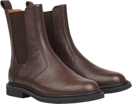 Lovelies Felline Ankle Boots With Elastic Kvinde Dark Brown Ankelstøvler Str 41 - Læder hos Magasin