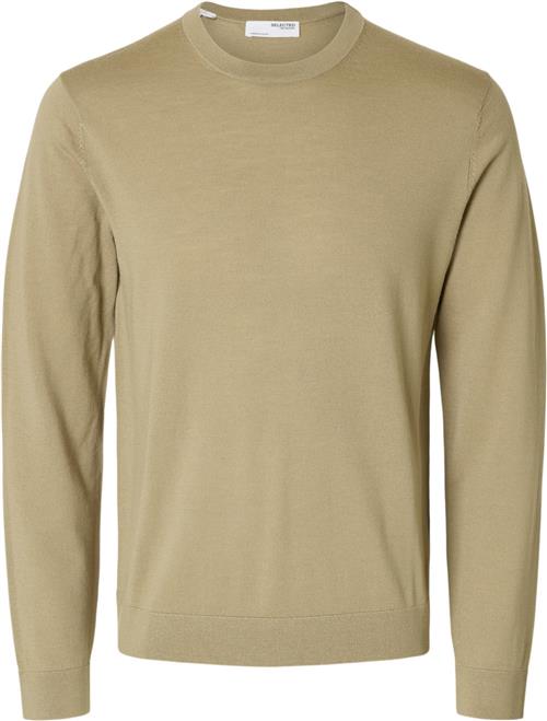 Se Selected Homme Slhtray LS Knit Merino Crew Neck NO Mand Kelp Sweaters Regular Fit Str XL Merino - hos Magasin ved Magasin