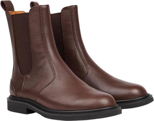 Lovelies Felline Ankle Boots With Elastic Kvinde Dark Brown Ankelstøvler Str 37 - Læder hos Magasin