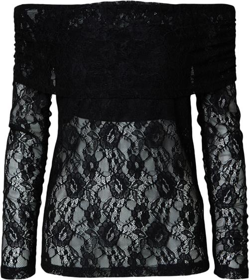 Se Selected Femme Slfmista LS Tneck Reversible Lace Kvinde Sort Toppe Str S - hos Magasin ved Magasin