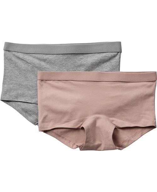 BAKITO by Magasin Du Nord Collection BAKITO by Magasin Girls Hipsters 2pack Str 3 Light Grey Melange Underbukser Bomuld