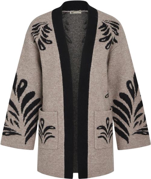 Se PBO ¤ Monica Knit Cardigan ¤ Kvinde Black Leaf Cardigans Str XS/S - hos Magasin ved Magasin