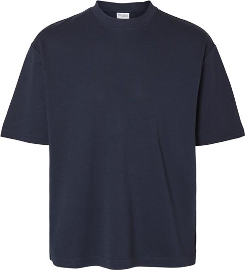 Selected Homme Slhlooseoscar SS Oneck TEE Noos Mand Sky Captain Kortærmede T-shirts Loose Fit Str M - hos Magasin