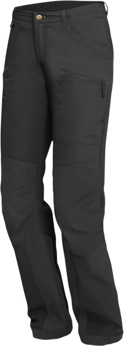 Asivik Asivik Adventure Pants, Dame Kvinde Sort Bukser Med Lige Ben Str 42 - hos Magasin