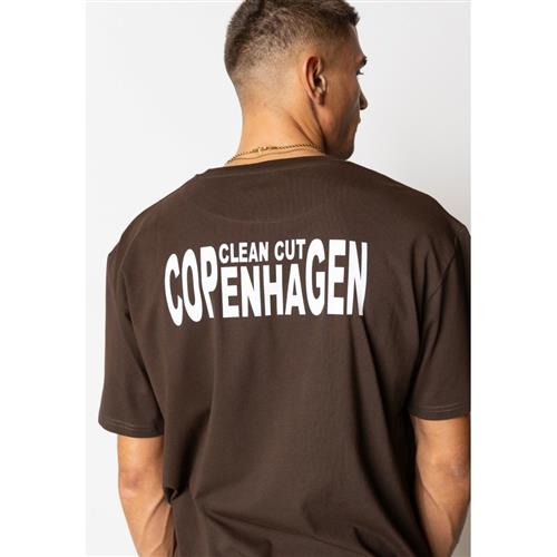 Clean Cut Copenhagen Clean Organic Tshirt Mand Dark Brown Kortærmede T-shirts Str XL - Bomuld hos Magasin