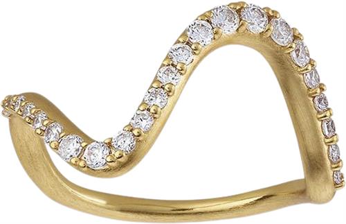 ByBiehl Wave Sparkle Ring Large GP 54 - Ringe hos Magasin