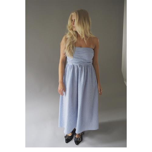 A-VIEW Cecilie Stripe Dress Kvinde Blue/white Maxi Kjoler Str 34 - hos Magasin