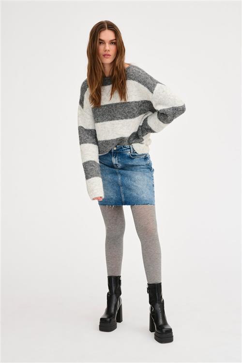 My Essential Wardrobe Meenamw Knit Pullover Kvinde Iron Grey Melange Sweaters Str M - hos Magasin