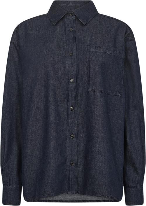 IVY Copenhagen Ivyqueen Matti Oversize Shirt Kvinde Dark Blue Langærmede Skjorter Str 38 - hos Magasin