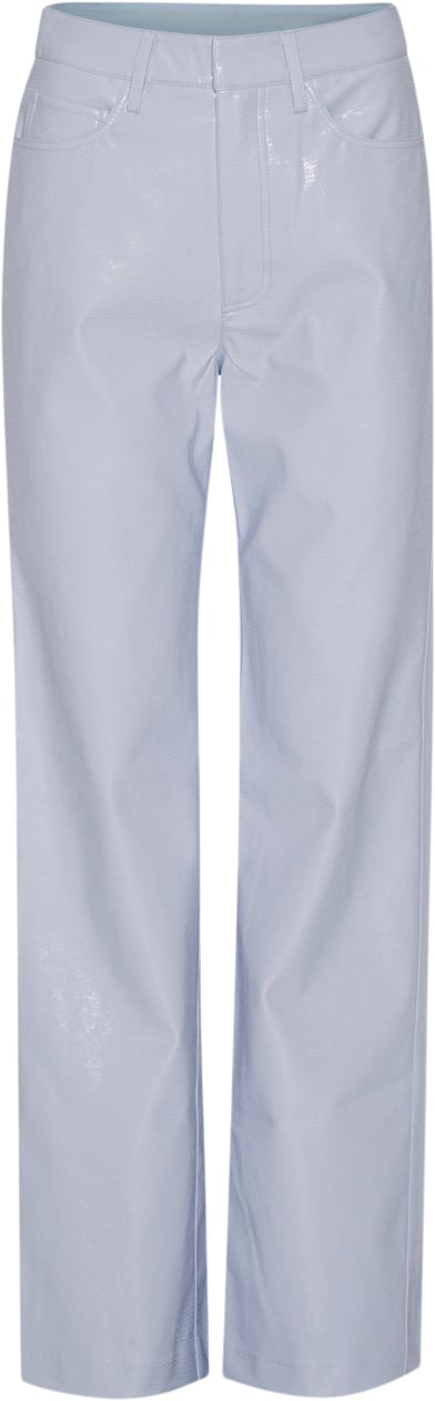 Se ROTATE Birger Christensen Embossed High Rise Pants Kvinde Artic Ice Straight Jeans Str 40 - hos Magasin ved Magasin