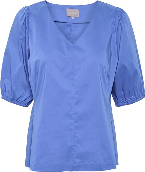 Culture Cuantoinett SS Blouse Kvinde Dazzling Blue Kortærmede Bluser Str S - hos Magasin