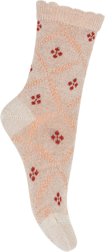 mpKids Freja Glitter Socks Str 37/39 - Cream Strømper Uld hos Magasin