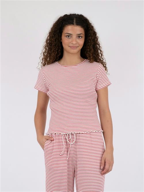 Neo Noir Lonnie Stripe Tee Kvinde Rød Toppe Str 42 - hos Magasin