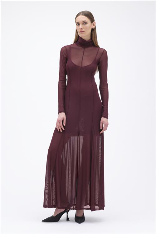 REMAIN Maxi Mesh Dress Kvinde Winetasting Maxi Kjoler Str 34 - hos Magasin