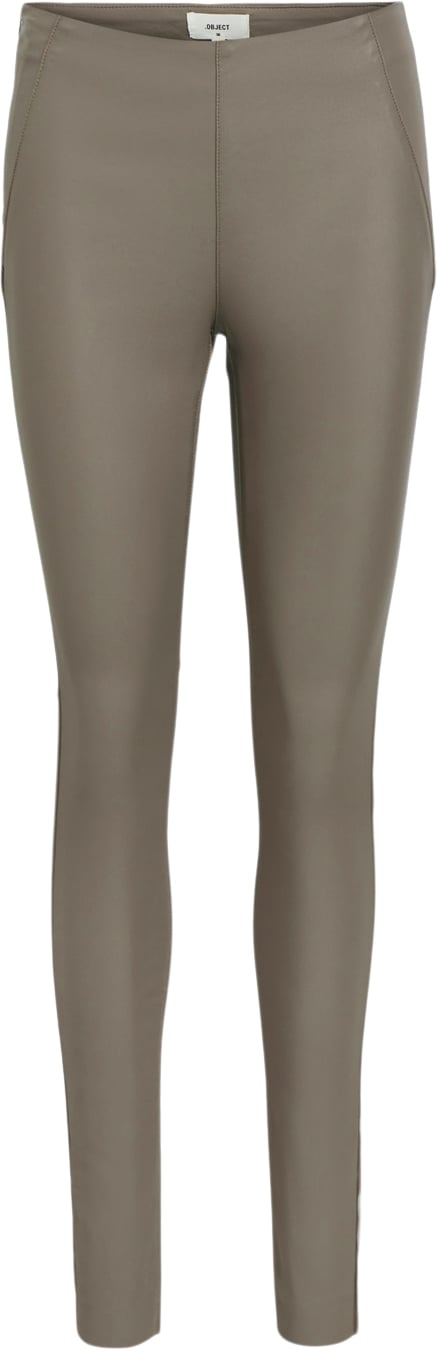 Se Object Objbelle MW Coated Leggings Noos Kvinde Morel/col Leggings Str 40 - hos Magasin ved Magasin