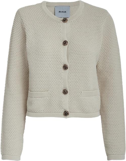 Se Minus Vima Knit Cardigan Kvinde Seedpearl Cream Cardigans Str XS - hos Magasin ved Magasin