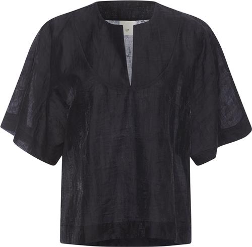 Se Heartmade ¤ Tanit top HM ¤ Kvinde Black Kortærmede Bluser Str 38 - hos Magasin ved Magasin