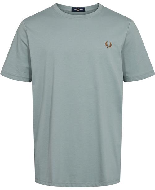 Fred Perry M1600 Mand Slvrblue/dkcaram Kortærmede T-shirts Str S - Bomuld hos Magasin