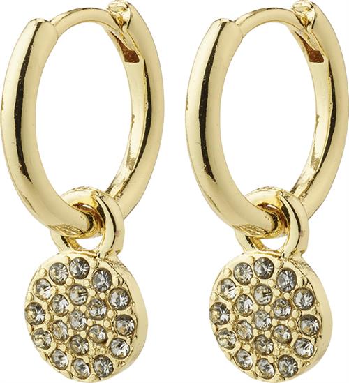 Pilgrim Chayenne Recycled Crystal Hoop Earrings Goldplated one size - Creoler hos Magasin