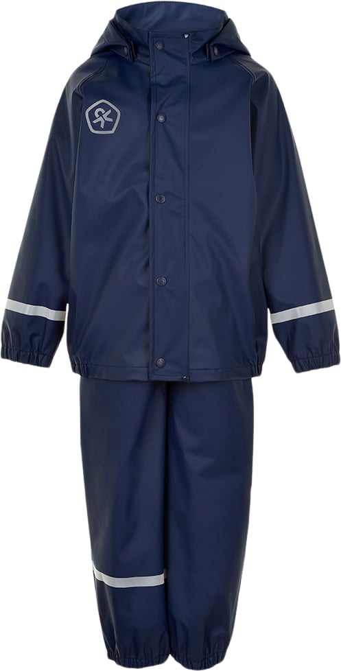 Color Kids Rain Set Solid PU Str 98 - Dress Blues Regntøj hos Magasin