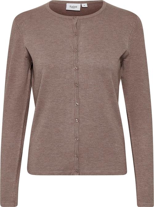 Se Saint Tropez A8661, Milasz Rneck Cardigan Kvinde Antler Melange Cardigans Classic Fit Str L - hos Magasin ved Magasin