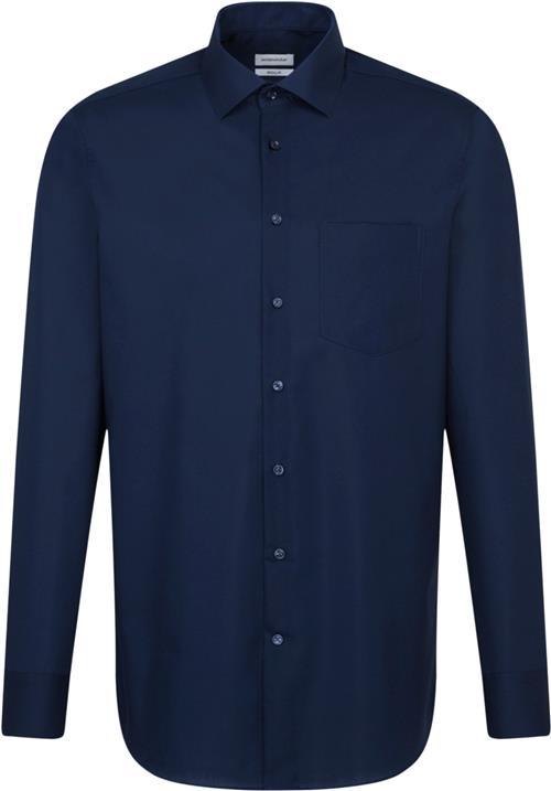 Se Seidensticker Business Shirt Regular Long Sleeve Kentcollar Uni Mand Blue Langærmede Skjorter Regular Fit Str 42 - hos Magasin ved Magasin